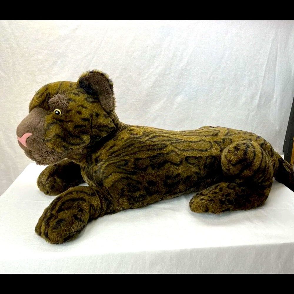35” Long Plush Stuffed Animal Big Cat Panther Leopard Black Brown Costco